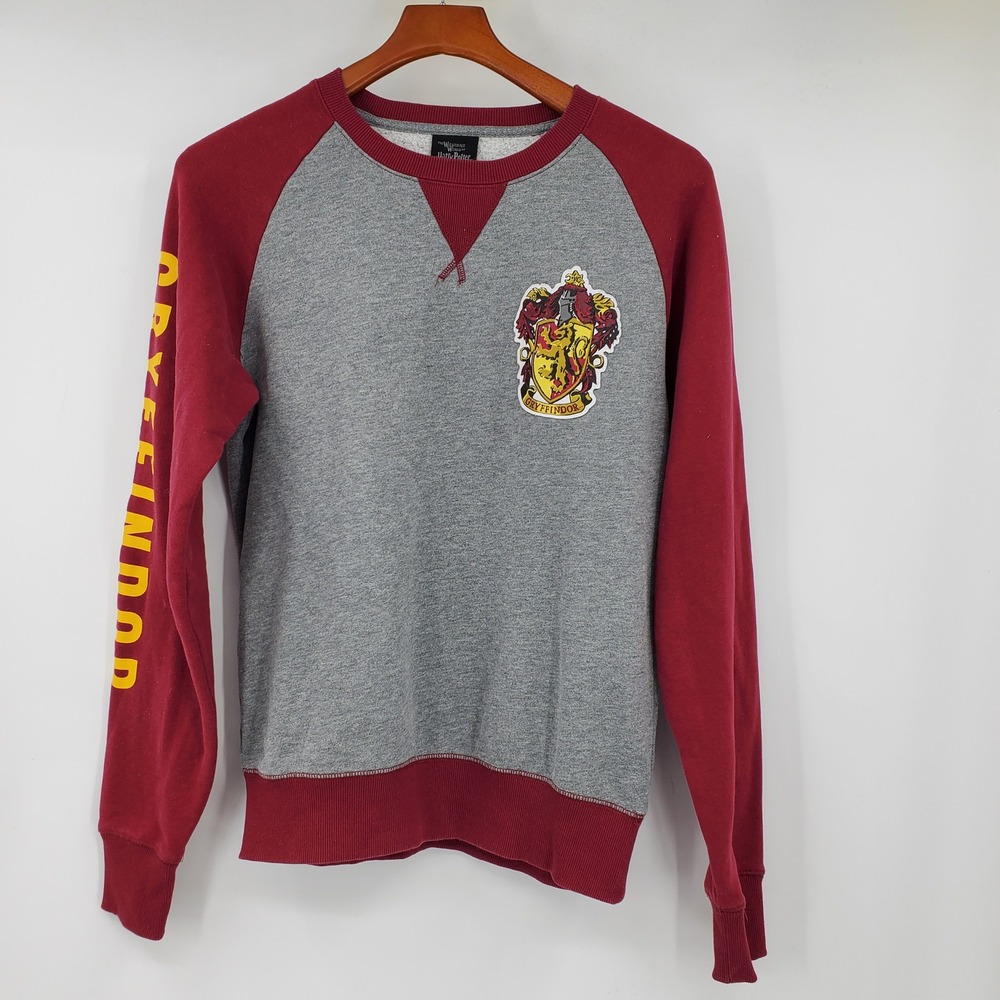 Universal Studios Harry Potter Gryffindor Raglan Sweatshirt Gray Red S Crewneck